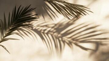 Palm Leaf Shadow Cast on a Tan Wall photo
