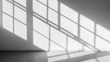Window Shadow Pattern on White Wall and Floor photo