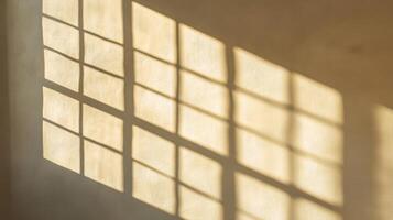 Light and Shadow Cast by a Window on a Cream Wall photo