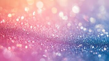 Abstract Glitter Background with Defocused Lights and a Pink to Blue Gradient photo