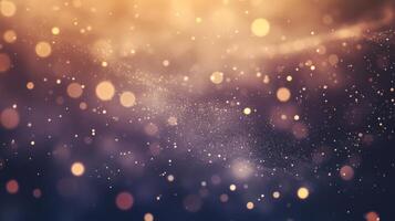 Abstract Background with Shimmering Gold Dust and Bokeh Lights photo