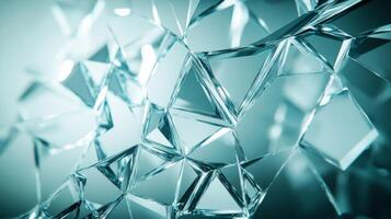 Abstract Close-Up of Shattered Glass with Triangular Fragments photo