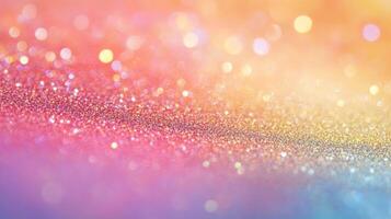 Abstract Glitter Background with a Gradient of Pink, Yellow, and Blue Colors photo