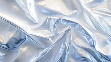 Abstract Close-Up of a Wrinkled Silver Fabric photo