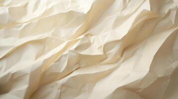 Abstract Texture of Crumpled Cream-Colored Paper photo