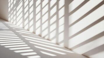 Light and Shadow Patterns on a White Wall photo