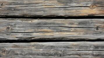 Weathered Gray Wooden Planks with Knots and Cracks photo