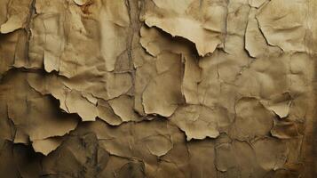 Close-up of a Torn and Weathered Brown Paper Texture photo