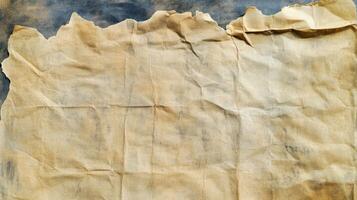 A Close-Up View of a Creased, Worn, and Discolored Sheet of Paper photo
