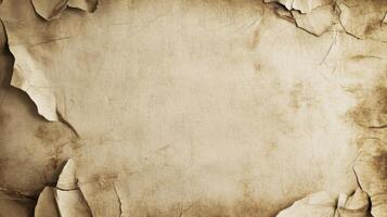 Torn and Faded Old Paper Texture with a Blank Space in the Center photo