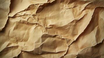 Crumpled Brown Paper Texture Background photo