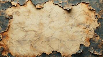 Old, Torn, and Burned Paper with a Rough Edge photo