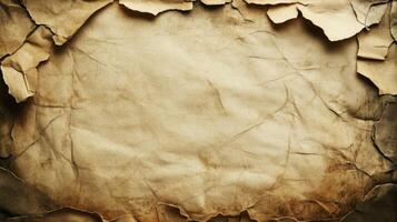 Aged and Torn Paper Texture with Wrinkles and Cracks photo