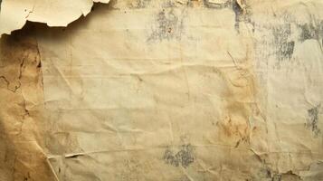 A Close-Up View of Faded, Crumpled, and Torn Paper photo
