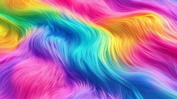 Abstract Rainbow Fur Texture with Wavy Patterns photo