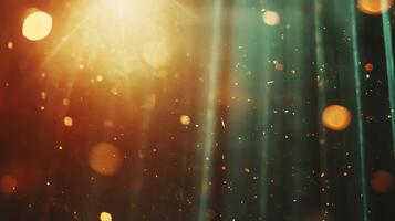Abstract Bokeh Background with Golden Lights and Dust Particles photo