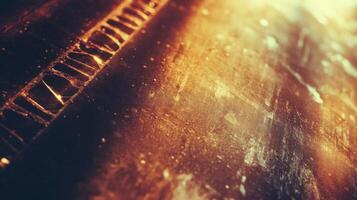 Close-up of a Dusty and Worn Surface with a Glowing Line photo