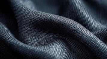 Close-up of a Textured Dark Fabric with a Subtle Pattern photo