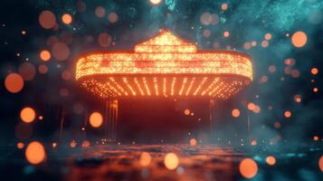 Illuminated Stage Structure with Bokeh Lights photo