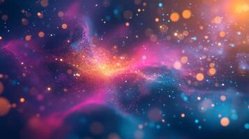 Abstract Background with Shimmering Lights and Glowing Particles photo