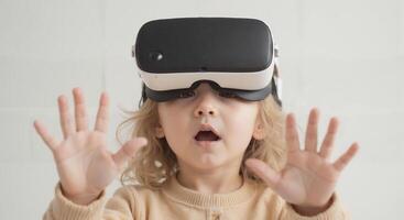 Zoe - Amazed Blonde Toddler Girl with VR Headset, Future Technology photo