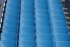 Rovs of blue chairs photo