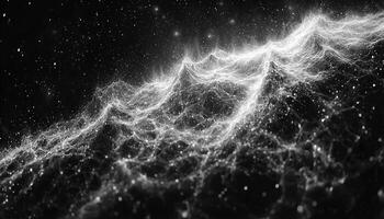 Glowing wave pattern in dark space, underwater galaxy generated by AI photo