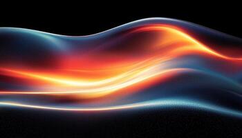 Smooth wave pattern flowing in bright futuristic colors generated by AI photo