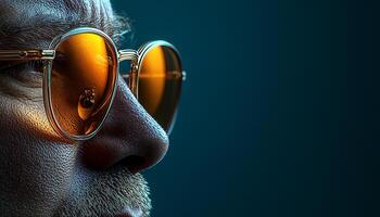 Man in sunglasses looking at camera with confidence generated by AI photo