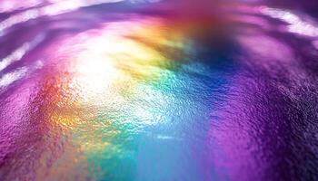 Vibrant colors in nature, liquid purple backdrop, bright water generated by AI photo