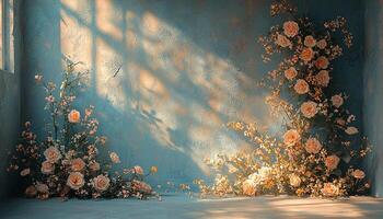 Freshness of flower petal in old rustic vase generated by AI photo