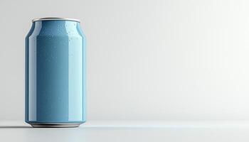 Refreshing soda in metal can, cold and bubbly generated by AI photo