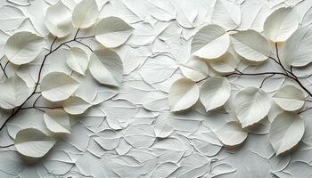 Autumn tree branch pattern on old building wall generated by AI photo