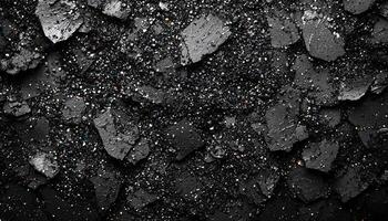 Dark pattern color coal dirty rough backdrop shiny rock generated by AI photo