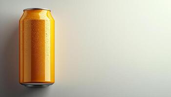 Refreshing soda in glass bottle with ice cubes generated by AI photo