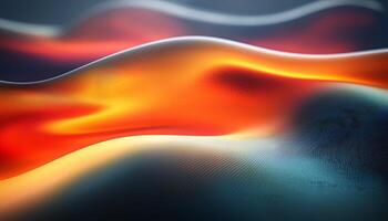 Glowing wave pattern flowing in futuristic fantasy illustration generated by AI photo
