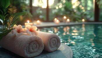 Luxury spa treatment for pampering and relaxation generated by AI photo