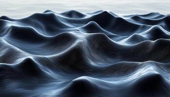 Smooth wave pattern flowing in nature landscape beauty generated by AI photo
