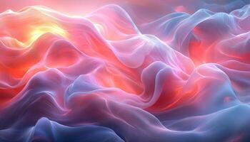 Smooth flowing wave pattern in vibrant futuristic colors generated by AI photo