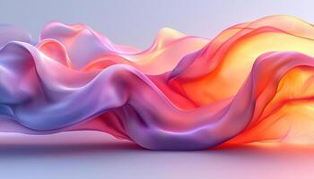 Smooth flowing wave pattern in vibrant futuristic colors illustration generated by AI photo