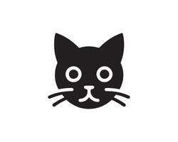 A black cat head icon on a white background vector