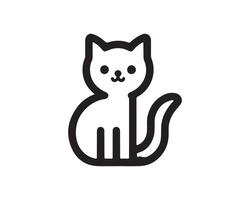 A black and white cat icon on a white background vector