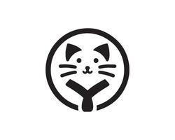 A cat logo with a black and white image vector