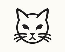 A black and white cat head icon on a white background vector