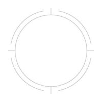 Sniper sight black and white 2D line object. Cross hair target. Aim targeting scope gun crosshair. Accuracy shooting circle frame isolated clip art outline item. Monochromatic spot illustration vector