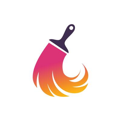 Painting logo design element icon with creative modern concept