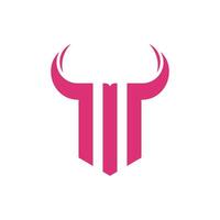 Bull head logo design element icon with creative modern concept vector