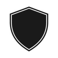 Shield logo template flat illustration, shielding icon in black and white color, security and protector symbol isolated on white vector