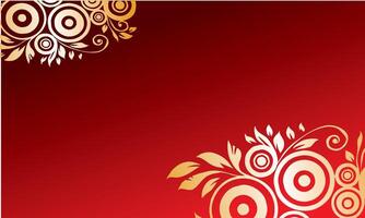 Luxurious Red and Gold Floral Background vector