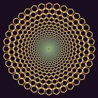 spiral Hexagon Frame spinning vortex style flower background vector